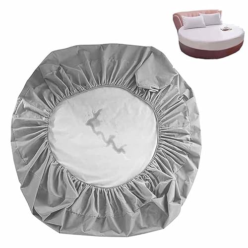 HLTQL Matratzenschoner Wasserdicht Matratzenauflage Wasserdicht Runder Matratzen Topper Spannbettlaken Boxspringbett Atmungsaktiv Mattress Protector(A,Diameter200cm) von HLTQL
