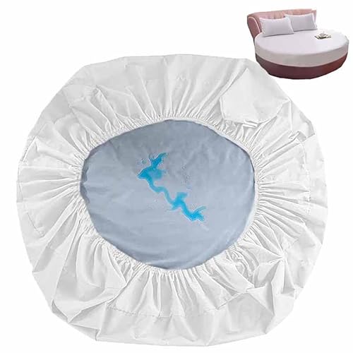 HLTQL Matratzenschoner Wasserdicht Matratzenauflage Wasserdicht Runder Matratzen Topper Spannbettlaken Boxspringbett Atmungsaktiv Mattress Protector(B,Diameter220cm) von HLTQL