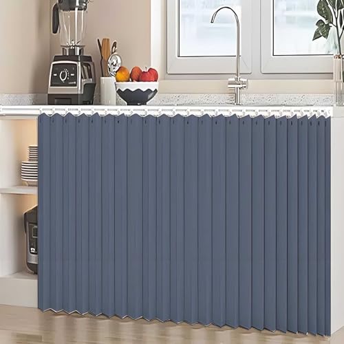 HLTQL Regal Vorhang Ohne Bohren Schrankvorhang Zum Schieben KüChe KüChenschrank Vorhang Zum Schieben Vorhang Schrank Regal(#6,W200xH70cm) von HLTQL