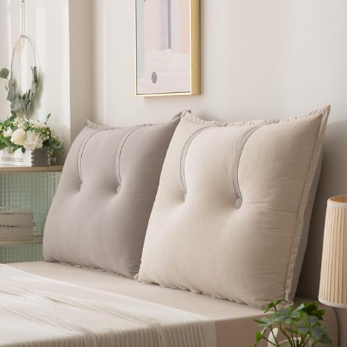 HLTQL RüCkenlehne Kissen Lesen Kissen RüIckenlehne Bett StüTzkissen RüCken Sofakissen Groß Mit Fiillung Und Bezug Lesekissen FüR Bett BuchstüTze(a4,60cm1pcs) von HLTQL