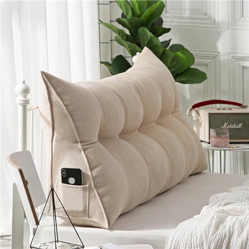 HLTQL Rückenstützkissen Rückenkissen Bett Sofa langes Kissen Lesekissen Für Bett Und Sofa Rückenkissen Keilkissen Sofa Bettkissen Rückenlehne Lesekissen Removable Cover,#14-L80×W20×H50cm von HLTQL