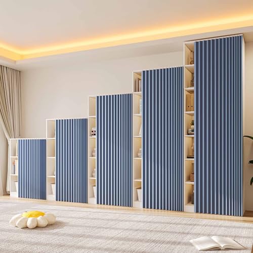 HLTQL Schrank Vorhang Mit Schiene Schrankvorhang Zum Schieben Schlafzimmer KüChenschrank Vorhang Zum Schieben Regal Vorhang Ohne Bohren(#2,W100xH100cm) von HLTQL