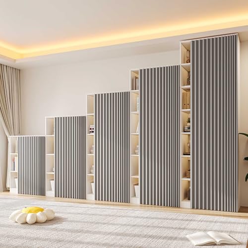 HLTQL Schrank Vorhang Mit Schiene Schrankvorhang Zum Schieben Schlafzimmer KüChenschrank Vorhang Zum Schieben Regal Vorhang Ohne Bohren(#5,W60xH120cm) von HLTQL