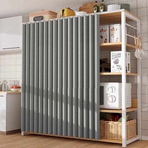 HLTQL Schrankvorhänge Für Küche, Kleiderschrank, Badezimmer, Staubdichter Vorhang Für Regale, Wandpaneele, Regal Vorhang, Coffee Shop Vorhang, Schrank Schatten Vorhang(2,W*H/80-140cm) von HLTQL
