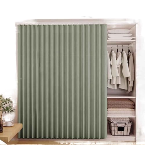 HLTQL Schrankvorhang, Staubdichter Vorhang für Regale Schrank Vorhang Zum Schieben Schrank Schatten Vorhan Wasserdicht Schrankvorhänge Küche für Regale(4,H 90cm/120cm Track) von HLTQL