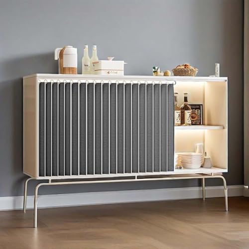 HLTQL Schrankvorhang Zum Schieben KüChe Regal Vorhang Ohne Bohren KüChenschrank Vorhang Zum Schieben SchrankvorhäNge KüChe FüR Regale(#1,W140xH60cm) von HLTQL