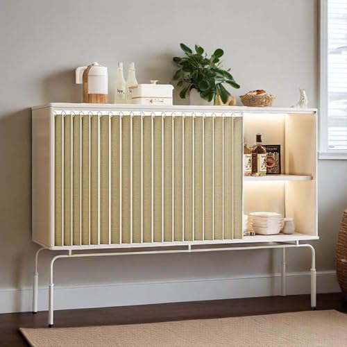 HLTQL Schrankvorhang Zum Schieben KüChe Regal Vorhang Ohne Bohren KüChenschrank Vorhang Zum Schieben SchrankvorhäNge KüChe FüR Regale(#3,W120xH80cm) von HLTQL