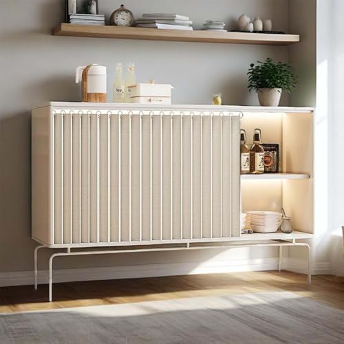 HLTQL Schrankvorhang Zum Schieben KüChe Regal Vorhang Ohne Bohren KüChenschrank Vorhang Zum Schieben SchrankvorhäNge KüChe FüR Regale(#5,W120xH80cm) von HLTQL