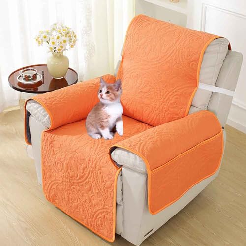 HLTQL Sesselschoner Für Relaxsessel Wasserdicht rutschfest, Sesselschoner mit Armlehne, Sessel Überzug Sesselüberwurf Sesselüberwürfe Relaxsessel mit Verstellbaren Riemen(D,60 * 220cm) von HLTQL