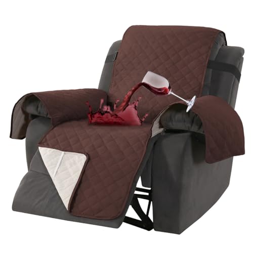 HLTQL Sesselschoner für Fernsehsessel, Wasserdicht Sesselbezug für Relaxsessel, Anti-Rutsch Antifouling 1 Sitzer Sesselschoner，Möbelschutz(F,Small) von HLTQL