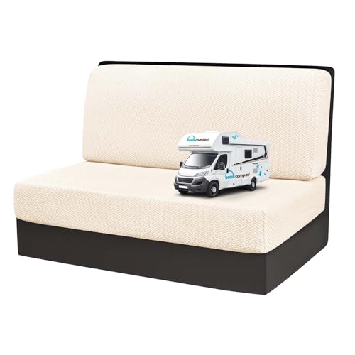 HLTQL Sitzbezug Wohnmobil Sitzbank、SitzbezüGe Essecke Wohnwagen、2er Set Wohnmobil KissenbezüGe 1 RüCkenlehnenbezüGe Und 1bankbezüGe (#beige) von HLTQL