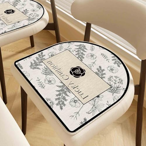 HLTQL Sitzkissen Esszimmerstuhl Halbrund/Rund/Quadrat Sitzpolster Stuhl 40x40/45x45/50x50 Seat Cushion Dining Chair Stuhlpolster(c11,45x45cm) von HLTQL