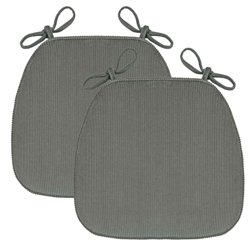 HLTQL Sitzkissen Esszimmerstuhl Halbrund Stuhlkissen Waschbarer Abziehbarer Bezug Sitzkissen FüR StüHle KüChe Seat Cushion Memory Foam (#4,2pcs) von HLTQL