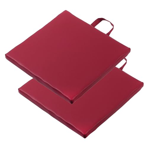 HLTQL Sitzkissen Stuhl Rund Leder Stuhlkissen Outdoor 2er Set Seat Cushion Memory Foam Stuhlkissen Waschbarer Abziehbarer Bezug Outdoor Bodenkissen(a1,38x38x3cm) von HLTQL