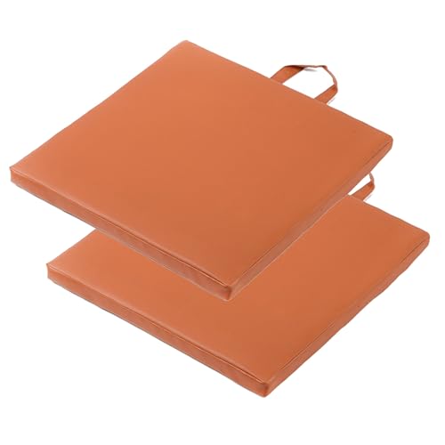 HLTQL Sitzkissen Stuhl Rund Leder Stuhlkissen Outdoor 2er Set Seat Cushion Memory Foam Stuhlkissen Waschbarer Abziehbarer Bezug Outdoor Bodenkissen(a5,30x30x3cm) von HLTQL