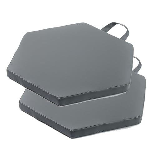 HLTQL Sitzkissen Stuhl Rund Leder Stuhlkissen Outdoor 2er Set Seat Cushion Memory Foam Stuhlkissen Waschbarer Abziehbarer Bezug Outdoor Bodenkissen(b2,30x30x2.5cm) von HLTQL