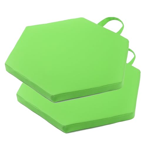 HLTQL Sitzkissen Stuhl Rund Leder Stuhlkissen Outdoor 2er Set Seat Cushion Memory Foam Stuhlkissen Waschbarer Abziehbarer Bezug Outdoor Bodenkissen(b5,38x38x3cm) von HLTQL