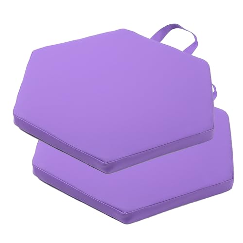 HLTQL Sitzkissen Stuhl Rund Leder Stuhlkissen Outdoor 2er Set Seat Cushion Memory Foam Stuhlkissen Waschbarer Abziehbarer Bezug Outdoor Bodenkissen(b6,30x30x3cm) von HLTQL