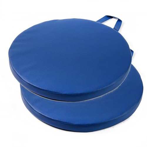 HLTQL Sitzkissen Stuhl Rund Leder Stuhlkissen Outdoor 2er Set Seat Cushion Memory Foam Stuhlkissen Waschbarer Abziehbarer Bezug Outdoor Bodenkissen(f3,30x30x3cm) von HLTQL