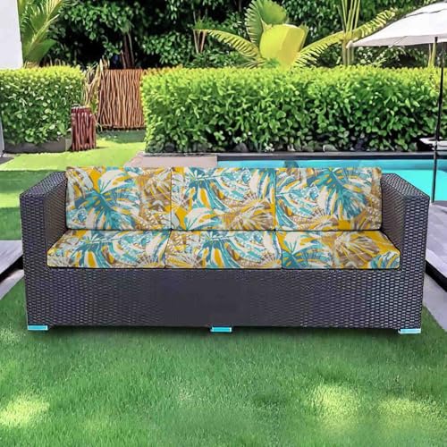 HLTQL Sitzkissenbezug Outdoor Couchbezug 2/3/1 Sitzer Sofadecken FüR SitzfläChe Sofabezug Stretch Sofabezug FüR Garten MöBel Aus Rattan(#18,M) von HLTQL