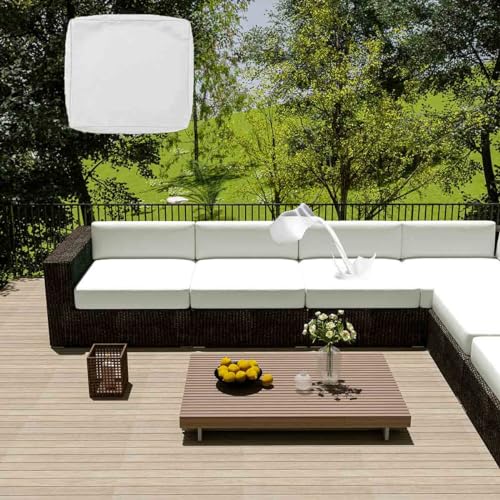 HLTQL Sitzkissenbezug Outdoor Wasserdicht Gartenmöbel, Wetterfest Sofa Sitzkissenbezug mit Reißverschluss, Sofa Überzug L Form Couch Überzug Abnehmbar Bezüge Für Gartenpolster(#18,65x65x10cm) von HLTQL