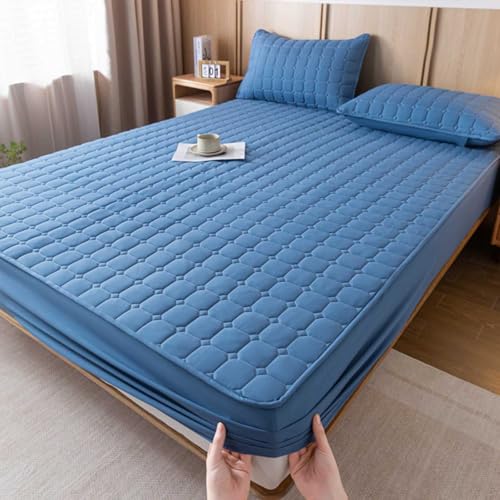 HLTQL Spannbetttuch 180 x 200cm,einfarbige Dickes, gestepptes Spannbettlaken, rutschfeste Matratzenschoner-Bettlaken für Schlafzimmer Hotel(#10,180x200cm) von HLTQL