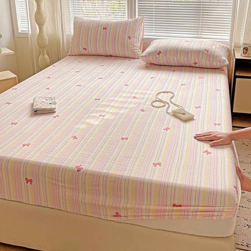 HLTQL SpannbetttüCher 180x200 Fitted Sheets Matratzenbezug Spannbettlaken FüR Boxspringbett Bed Sheets Spannbettlaken Mit Gummizug(#11,Pillowcase X2) von HLTQL