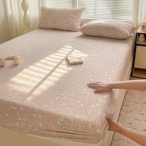HLTQL SpannbetttüCher 180x200 Fitted Sheets Matratzenbezug Spannbettlaken FüR Boxspringbett Bed Sheets Spannbettlaken Mit Gummizug(#12,Pillowcase X2) von HLTQL