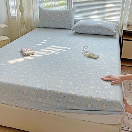 HLTQL SpannbetttüCher 180x200 Fitted Sheets Matratzenbezug Spannbettlaken FüR Boxspringbett Bed Sheets Spannbettlaken Mit Gummizug(#14,Pillowcase X2) von HLTQL