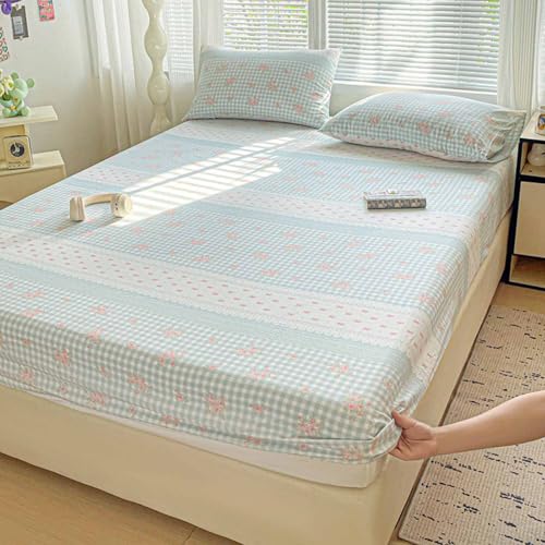 HLTQL SpannbetttüCher 180x200 Fitted Sheets Matratzenbezug Spannbettlaken FüR Boxspringbett Bed Sheets Spannbettlaken Mit Gummizug(#2,180x200cm) von HLTQL