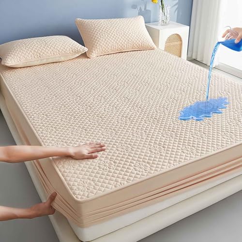 HLTQL SpannbetttüCher Spannbettlaken 180x200cm Bed Sheets Wasserdicht Matratzenbezug Fitted Sheet(#3,180x200cm) von HLTQL