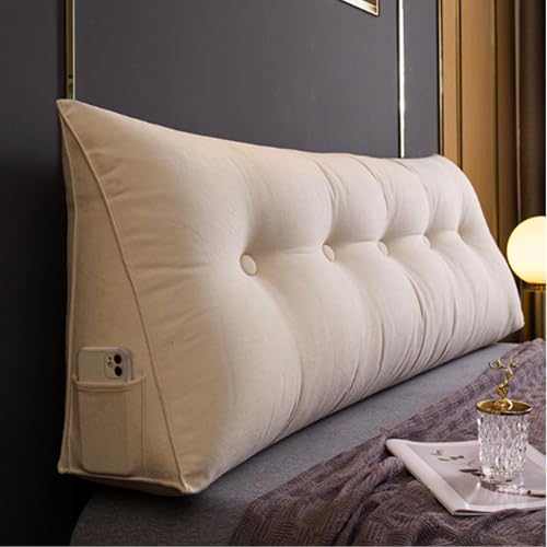 HLTQL StüTzkissen Zum Lesen Kissen RüIckenlehne Bett Lesekissen FüR Bett Und Sofa RüCkenlehne Kissen Lesen Bett RüCkenlehne Wand(b3,150cm) von HLTQL