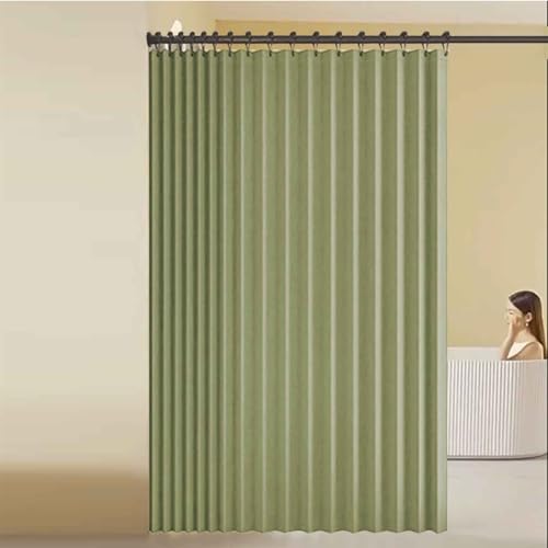 HLTQL Türvorhang Mit Stange Raumteiler Vorhang Gardinen Verdunkelnd Falttüren Innentüren Verdunkelungsvorhänge Schrankvorhang Für Offenen Kleiderschrank(*2,W 200*H 180cm) von HLTQL