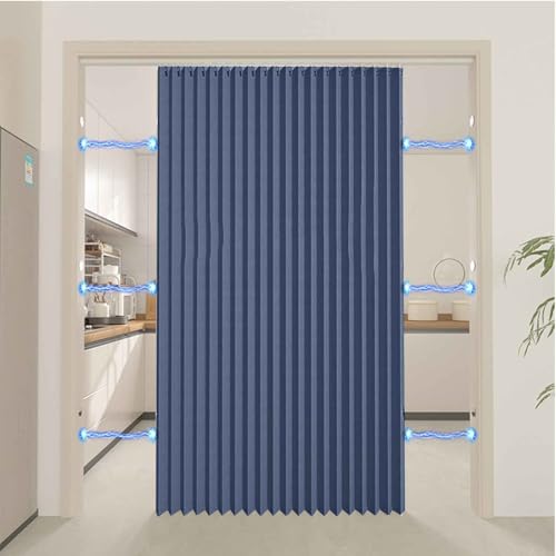 HLTQL Türvorhang Mit Stange Raumteiler Vorhang Gardinen Verdunkelnd Falttüren Innentüren Verdunkelungsvorhänge Schrankvorhang Für Offenen Kleiderschrank(*3,W 300*H 200cm) von HLTQL