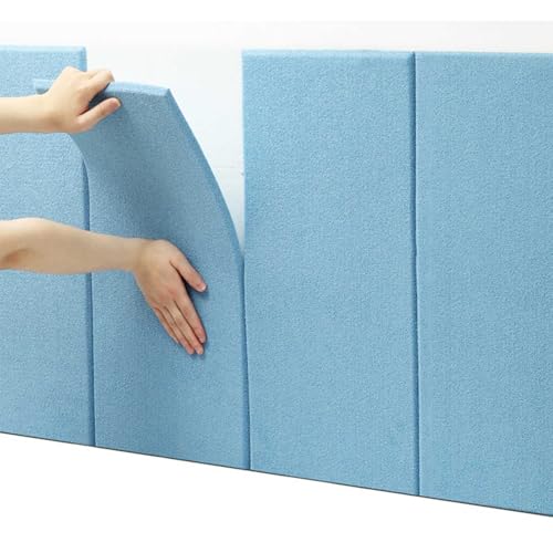 HLTQL Wandkissen Bank、Wandpaneele Stoff、Wandpaneele Selbstklebend Kopfteil Bett、Wandpolster Samt、Polsterelemente、Gepolsterte Wandpaneele Bett(#Blue) von HLTQL