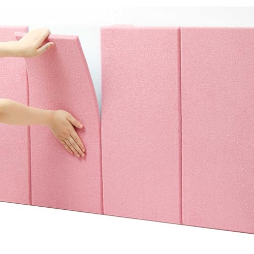 HLTQL Wandkissen Bank、Wandpaneele Stoff、Wandpaneele Selbstklebend Kopfteil Bett、Wandpolster Samt、Polsterelemente、Gepolsterte Wandpaneele Bett(#pink) von HLTQL