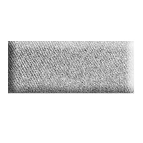 HLTQL Wandkissen Leder Selbstklebend、Gepolsterte Wandpaneele Bett、Polster Kopfteil、Wanddekoration FüR Schlafzimmer, Kinderzimmer, BüRo, Diele(#Light Gray,20x60cm) von HLTQL