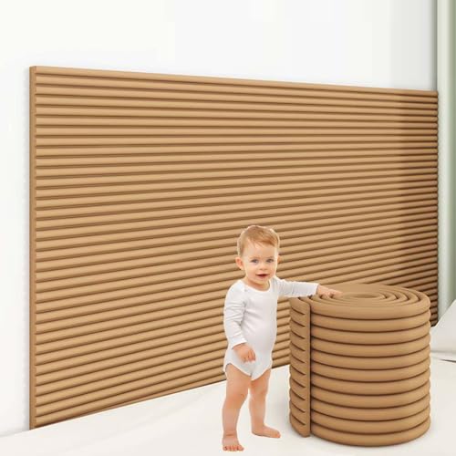 HLTQL Wandpaneele Gepolstert 200cm Wandpolster Bett Selbstklebend Bett Wandpolster Rolle Wandschutz Kinderzimmer Bett 2cm Dick Wandpaneele Gepolstert(#Coffee,200x20cm) von HLTQL