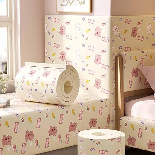 HLTQL Wandpaneele Gepolstert Kinderzimmer Wand 200cm Wandkissen Selbstklebend Kinderzimmer Wall Panels Paneele Wand Selbstklebend Wandschutz Schlafzimmer Wandschutz Bett Wandpolster(1) von HLTQL