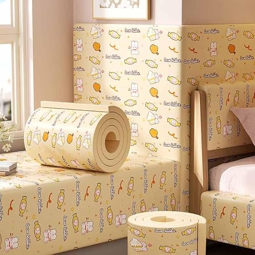 HLTQL Wandpaneele Gepolstert Kinderzimmer Wand 200cm Wandkissen Selbstklebend Kinderzimmer Wall Panels Paneele Wand Selbstklebend Wandschutz Schlafzimmer Wandschutz Bett Wandpolster(10) von HLTQL