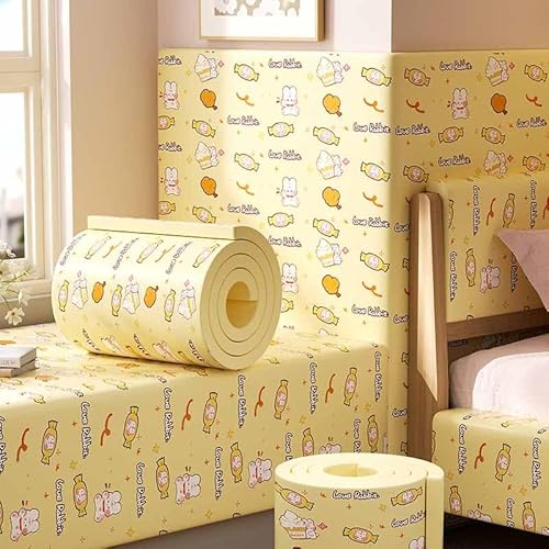 HLTQL Wandpaneele Gepolstert Kinderzimmer Wand 200cm Wandkissen Selbstklebend Kinderzimmer Wall Panels Paneele Wand Selbstklebend Wandschutz Schlafzimmer Wandschutz Bett Wandpolster(11) von HLTQL