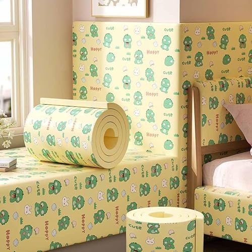 HLTQL Wandpaneele Gepolstert Kinderzimmer Wand 200cm Wandkissen Selbstklebend Kinderzimmer Wall Panels Paneele Wand Selbstklebend Wandschutz Schlafzimmer Wandschutz Bett Wandpolster(17) von HLTQL
