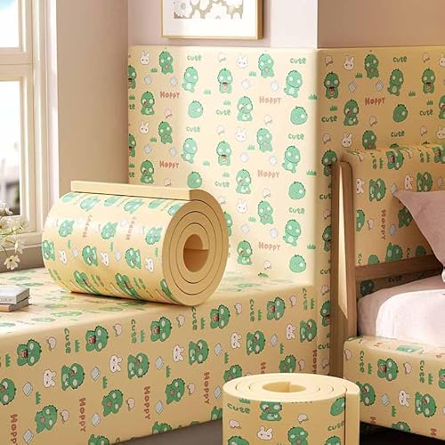 HLTQL Wandpaneele Gepolstert Kinderzimmer Wand 200cm Wandkissen Selbstklebend Kinderzimmer Wall Panels Paneele Wand Selbstklebend Wandschutz Schlafzimmer Wandschutz Bett Wandpolster(18) von HLTQL