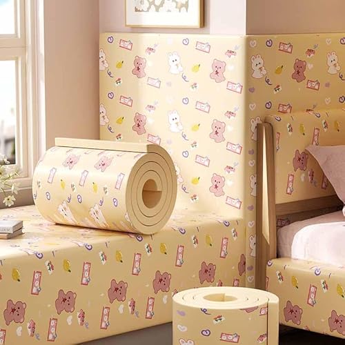 HLTQL Wandpaneele Gepolstert Kinderzimmer Wand 200cm Wandkissen Selbstklebend Kinderzimmer Wall Panels Paneele Wand Selbstklebend Wandschutz Schlafzimmer Wandschutz Bett Wandpolster(3) von HLTQL