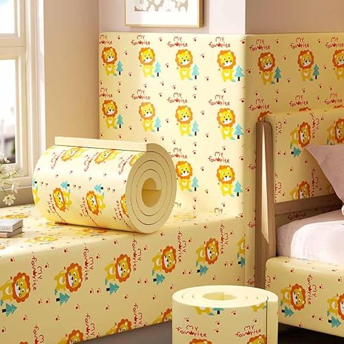HLTQL Wandpaneele Gepolstert Kinderzimmer Wand 200cm Wandkissen Selbstklebend Kinderzimmer Wall Panels Paneele Wand Selbstklebend Wandschutz Schlafzimmer Wandschutz Bett Wandpolster(5) von HLTQL