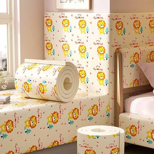 HLTQL Wandpaneele Gepolstert Kinderzimmer Wand 200cm Wandkissen Selbstklebend Kinderzimmer Wall Panels Paneele Wand Selbstklebend Wandschutz Schlafzimmer Wandschutz Bett Wandpolster(8) von HLTQL