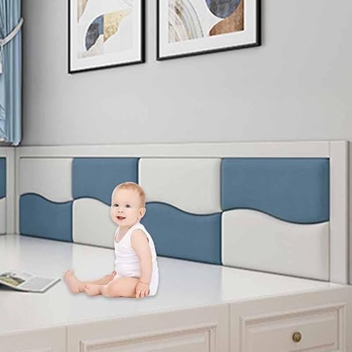 HLTQL Wandpaneele Gepolstert Wandkissen Selbstklebend 3D Selbstklebend Wandaufkleber Paneele Wand,Wandkissen Bett Selbstklebend Leder Polsterpaneel Wandkissen Abnehmbar Schutzplatte(6,L 1m*H 50cm) von HLTQL