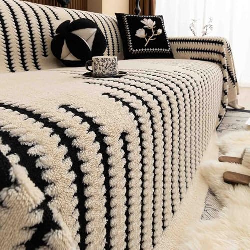 HLTQL üBerwurfdecken FüR Sofa Leinen、Sofa üBerwurfdecke rutschfest、Couch üBerwurf SofaüBerwurf Bunt、üBerwurfdecke Couch Groß、CouchüBerwüRfe FüR Eckouch(#1,180x360cm) von HLTQL