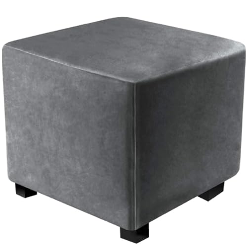 Hocker üBerzug Quadratisch Samt、Ottomane Schonbezug Hocker Bezug、Stretchbezug FüR Hocker、Staubdicht,Abnehmbarer Hockerbezug(#12,Size M) von HLTQL