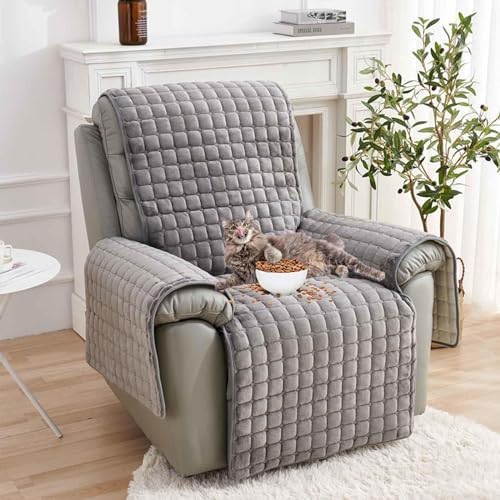 Sesselüberwurf Für Relaxsessel Sofa Armlehnenbezüge Sesselschoner Sesselauflage Antirutsch Husse Für Relaxsessel Sofamatte Für Zuhause Mit Kindern Und Haustieren Hund,AGrey-1Sitz(53 * 190cm) von HLTQL